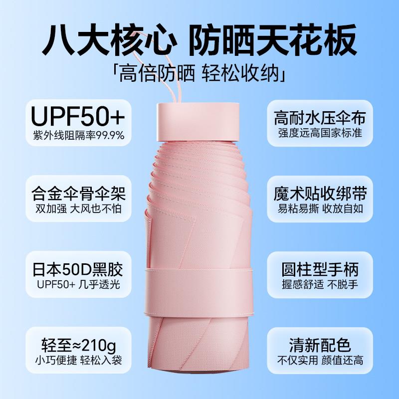 六折晒防伞防紫外线小便女携随身带黑胶scwk0257晴雨巧两用生用02