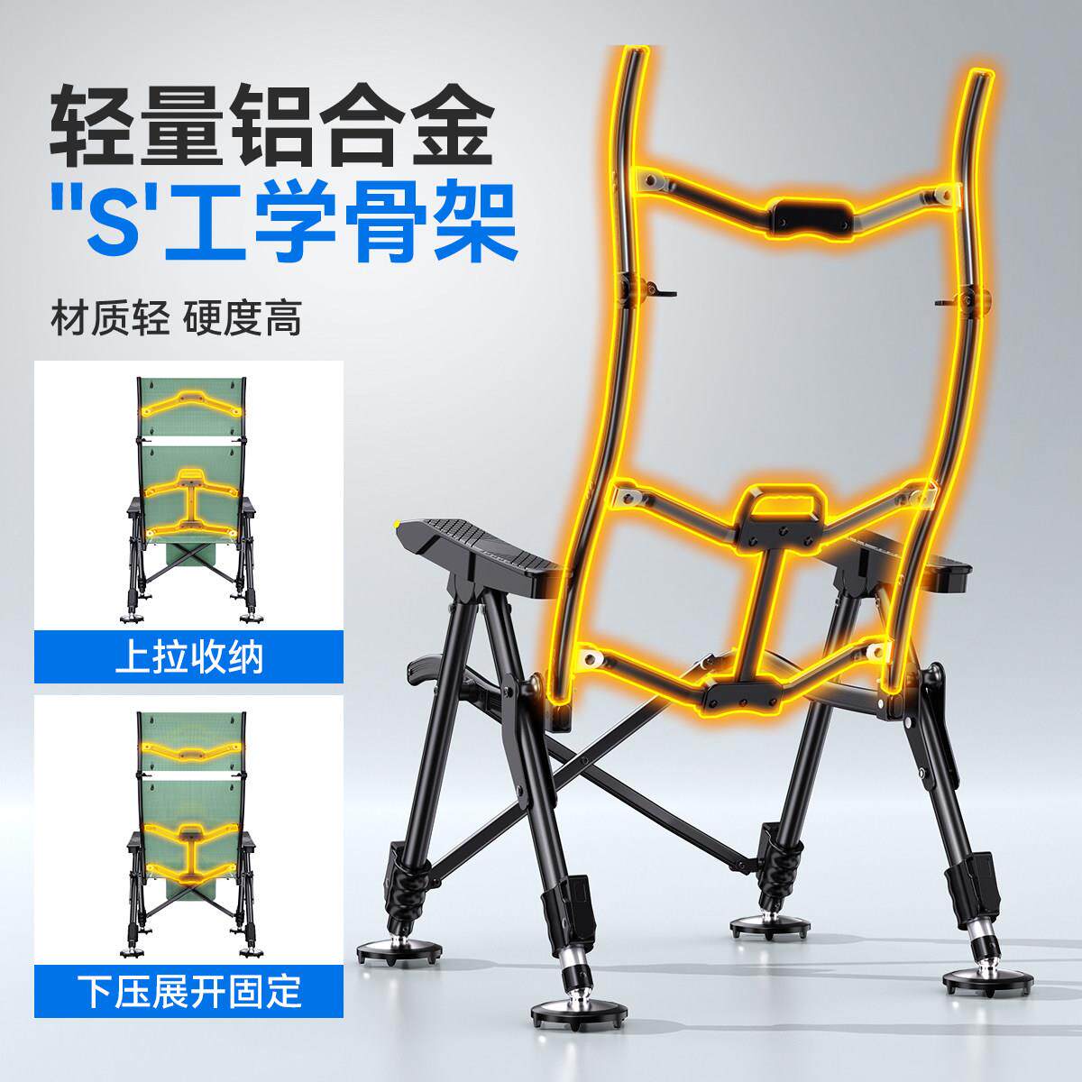 渔椅之源202新款新型便携铝合金欧YZY-2026式钓野钓专椅用全折叠