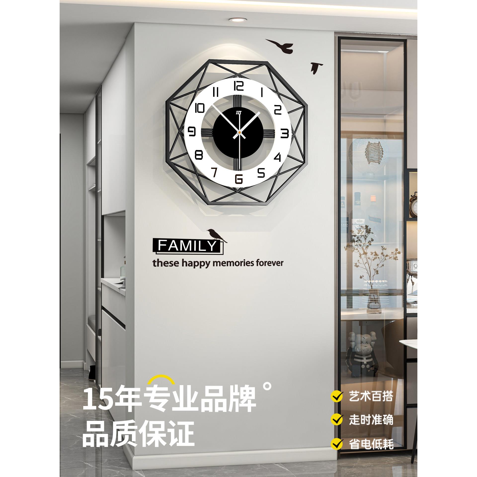 2025新款创意用轻奢高感钟表挂钟级客JT18213家简约大气铁艺钟餐