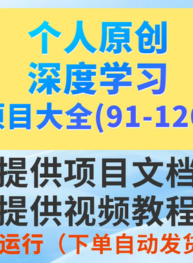 Python深度学习项目系统大全91-120（看好序号进行选择下单）