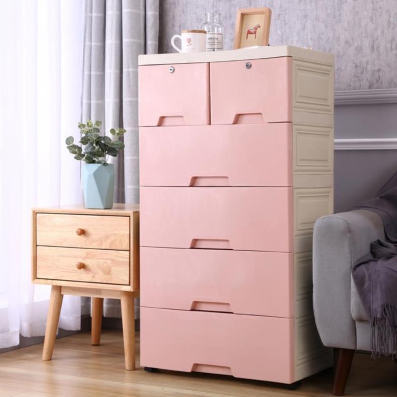 。卧室抽屉式置物架落地式五斗橱床头防水储藏家用办公室收纳柜多