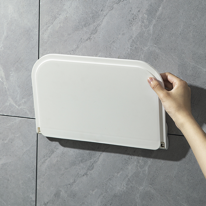 浴室可折叠置物架卫生间壁挂式免打孔毛巾收纳挂架塑料置物板家用