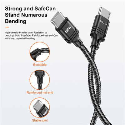 极速100W USB C Cable Type C PD Charging Cable For Samsung S2