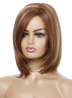 极速The new MS. fashion wigs slanting bangs short hair synth