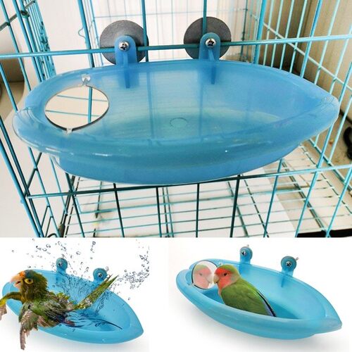 好货Bird Water Bath Tub For Pet Cage Hanging Bowl Parrot