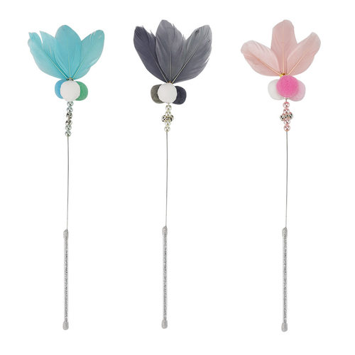 好货New bell feather  funny  stick interactive feather