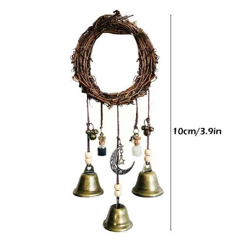 好货Witch Bells Door Hangers Decor Witch Wind Chimes Wreath