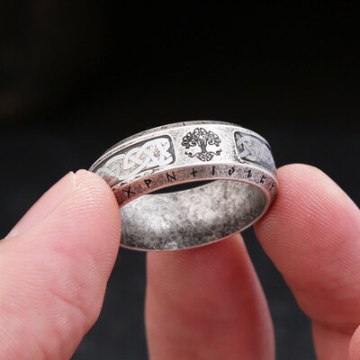 极速Fashion Nordic Viking Tree Of life Rings For Men Stainle