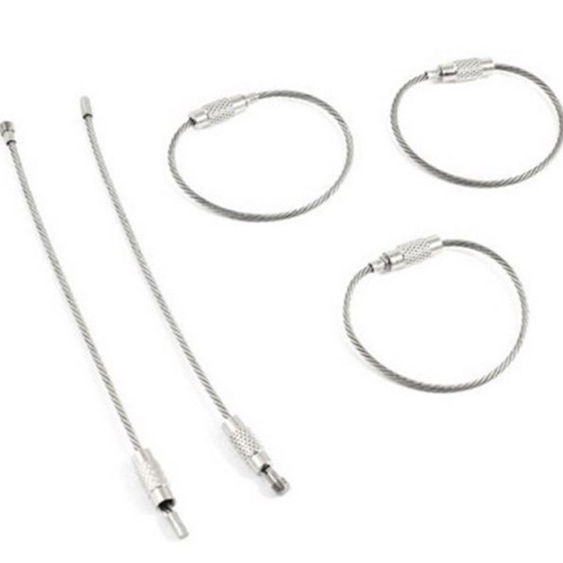 10pcs Wire rope ring stainless steel key ring luggage tag