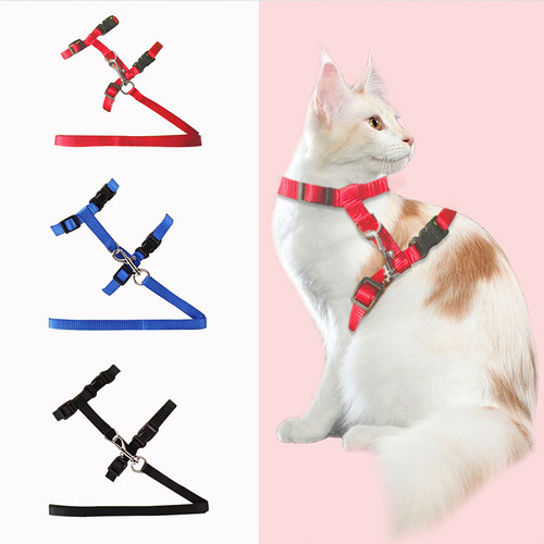 好货Cat Collar Harness Leash Adjustable Nylon Pet Traction C