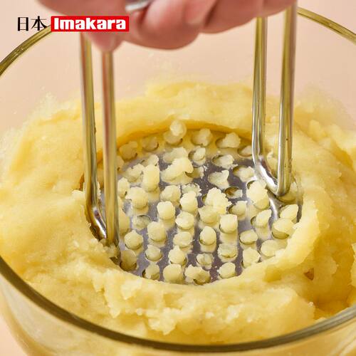 好货日本不锈钢压泥器厨房创意小工具宝宝辅食红薯水果碾压器捣碎