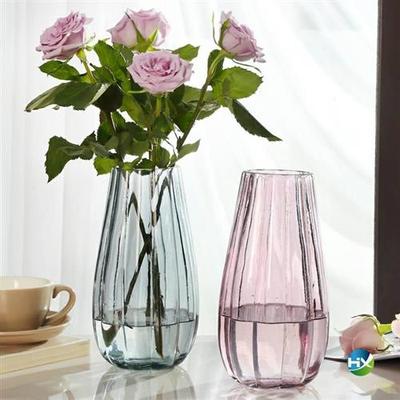 花屏玻璃北欧干花插花北美冬青花瓶适合插银柳的结婚摆件花盆大号