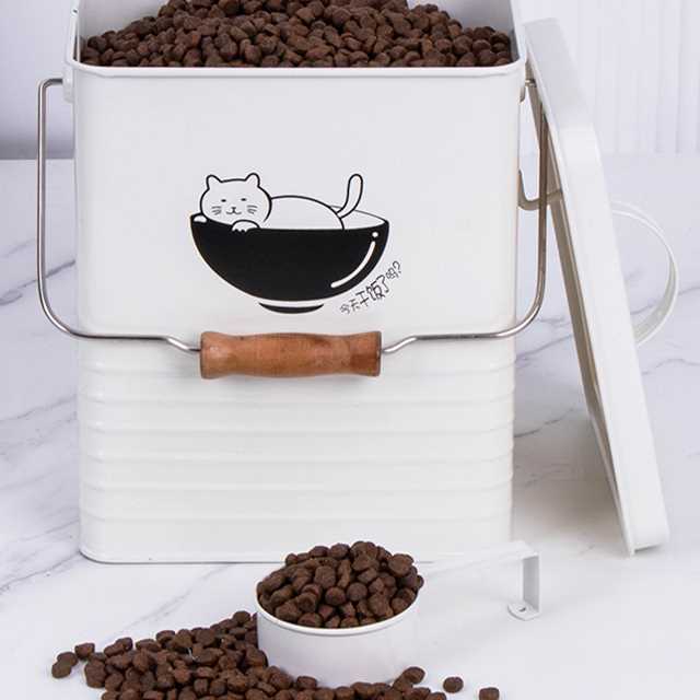 可爱宠物储粮桶猫粮储存桶狗食桶防潮密封桶猫咪粮食储存收纳盒箱