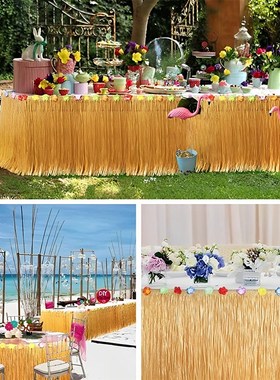 Luau Grass Table Skirt Tropical Hawaiian Hula Luau Party