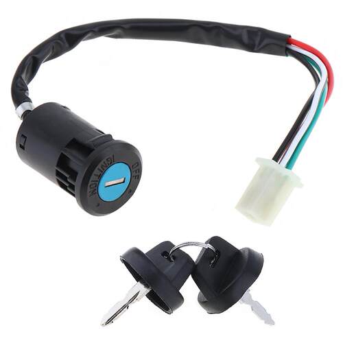 好货4 Wires Universal 2 Ignition Keys Start Switch Door Lock