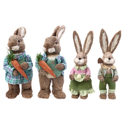 好货Straw Rabbits Bunny Decoration Easter Party Home garden
