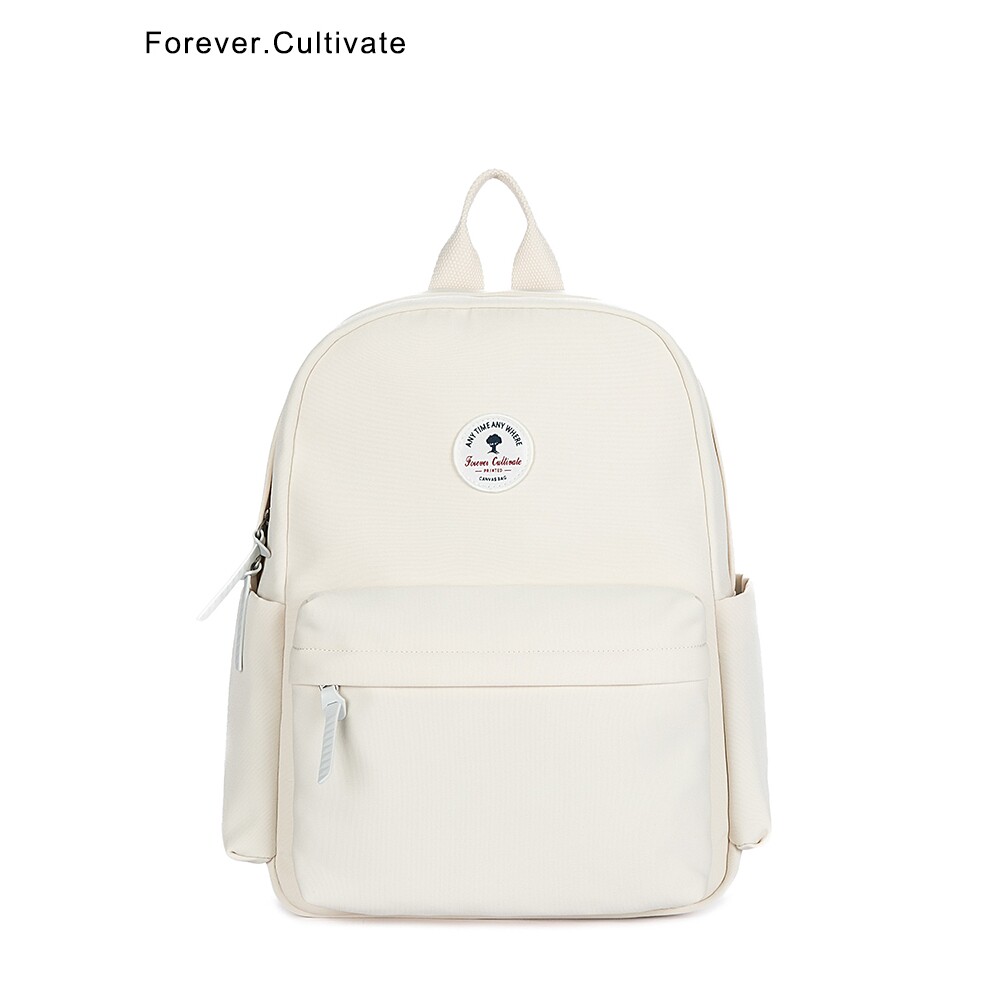 森马正品forever新款纯色双肩包女日系简约书包女生大学生通勤小