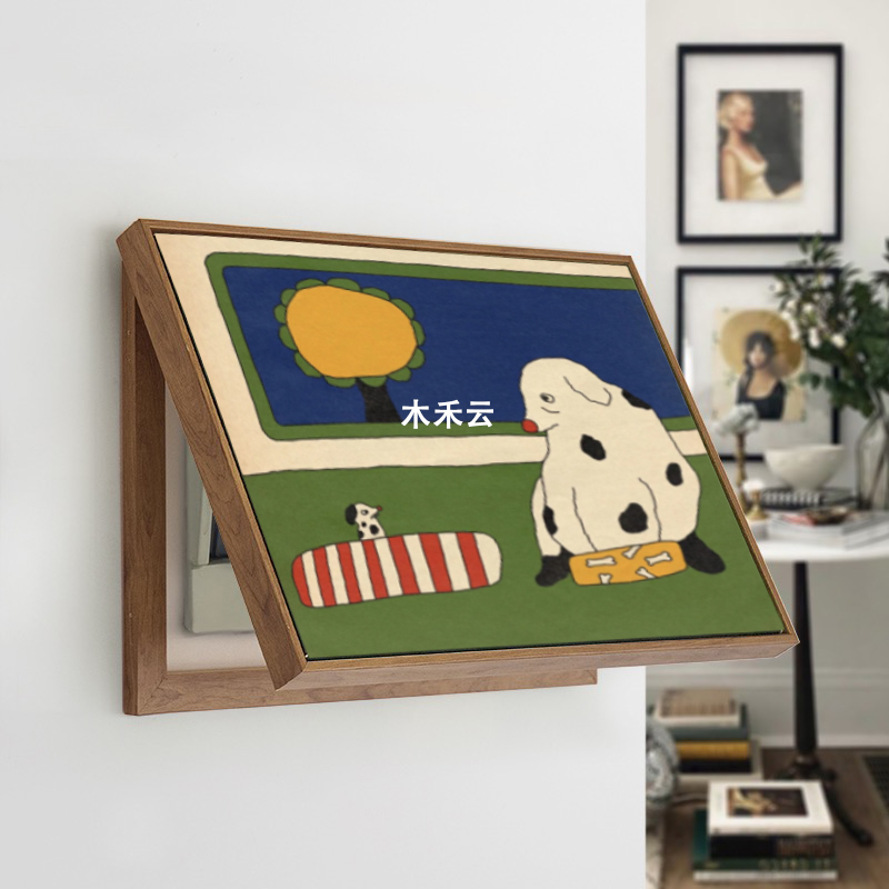 客厅卡通装饰画卧室床头挂画餐厅墙壁画可掀开配电表箱油画艺术图片
