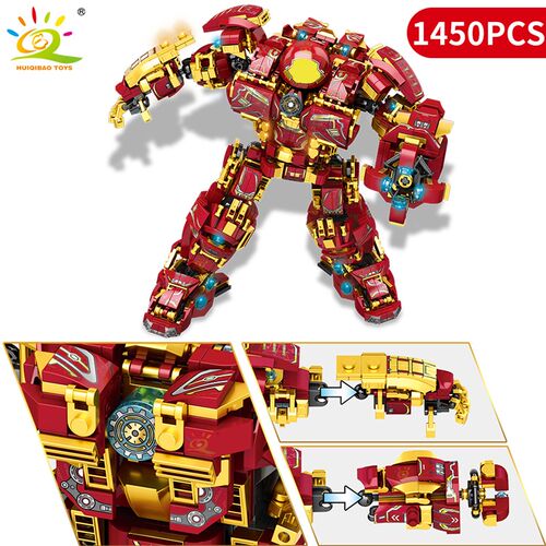 极速HUIQIBAO 1450PCS Stadt Krieg Super Rstung Roboter Baus