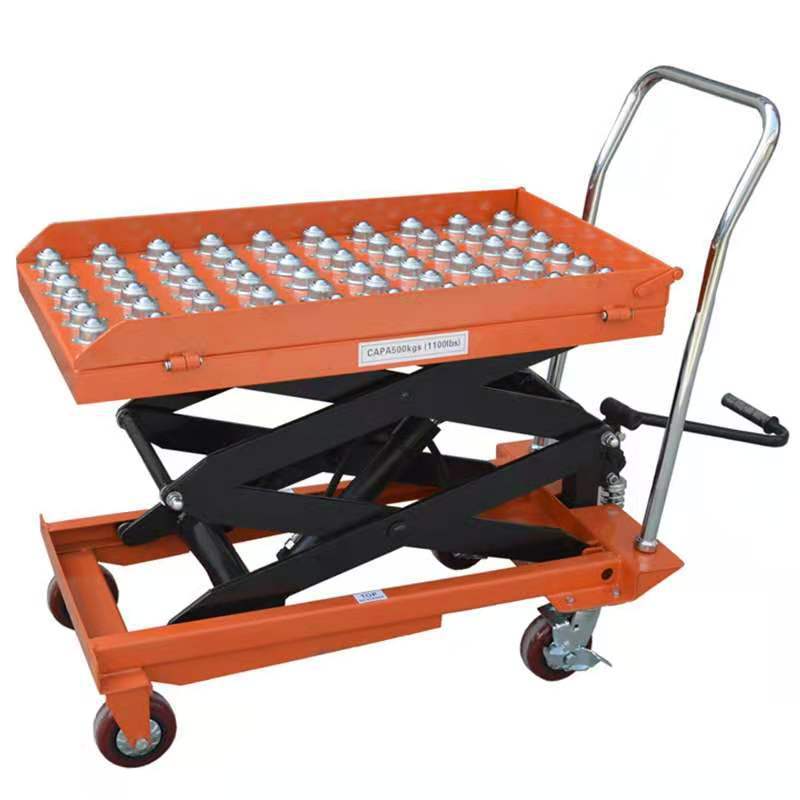 万向球滚珠台面平台车 手动液压 电动辊筒剪叉式升降平台车 旋转