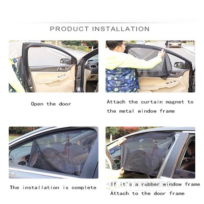 Magnetic Car Side Window Sun Shade UV Protection Curtain Fou
