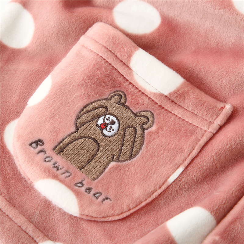 儿童睡衣套装海岛绒家居服法兰绒女童珊瑚绒小孩宝宝秋冬保暖开衫