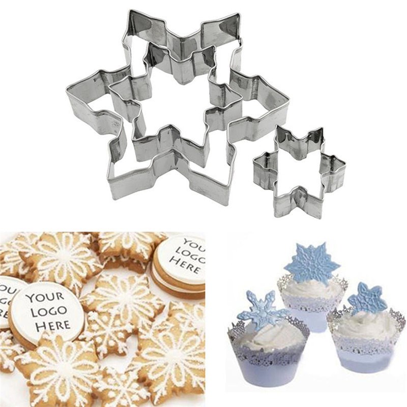 3Pcs/1Set Snowflake Biscuit Cutter Cookie Fondant Cake Mould