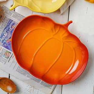 意面盘甜品盘首饰盘 ezicok南瓜盘陶瓷餐盘创意家用菜盘子深盘日式