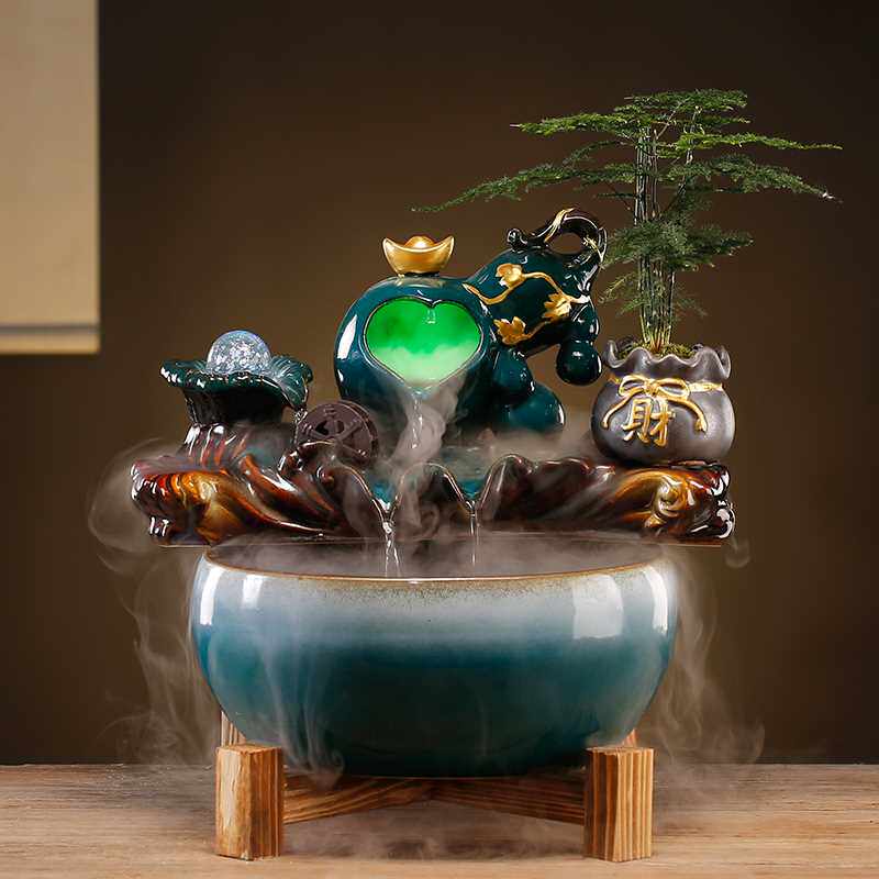 招财风水轮流水摆件循环水客厅鱼缸装饰品家居办公室桌面生财礼品