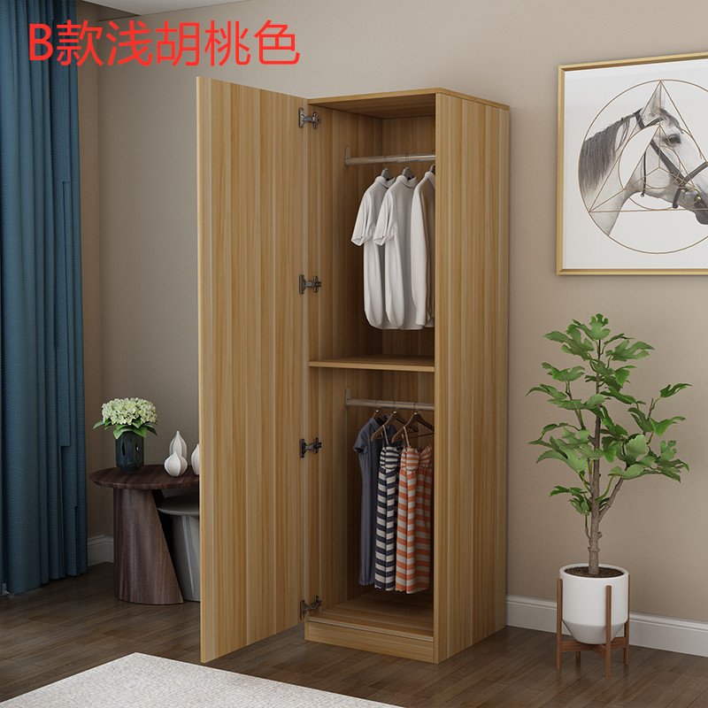 现代简易小户型单门衣柜阳台柜衣橱柜家用多功能储物柜实木定制柜