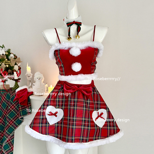 Roseberrrry小鹿乱撞 超可爱日系圣诞制服套装分体性感新年裙子