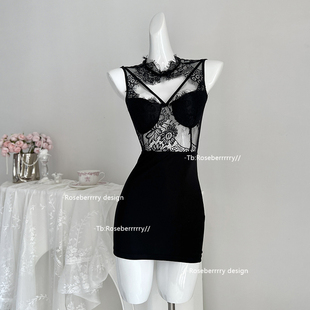 Roseberrrry姐姐的味道 气质蕾丝透气显瘦辣妹御姐修身包臀连衣裙