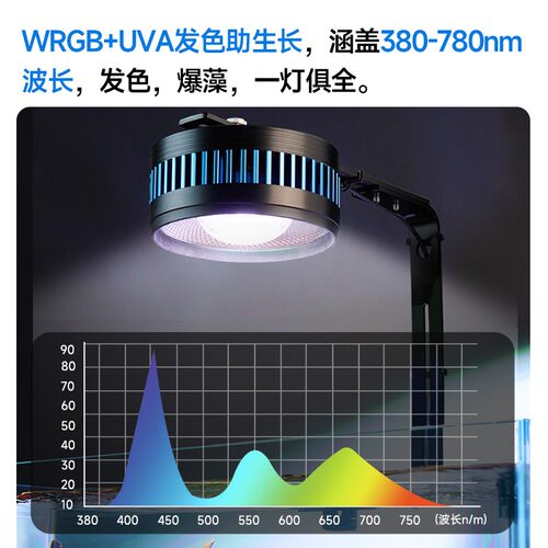 yee鱼缸筒灯爆藻灯原生鱼溪流缸铝合金爆苔灯全光谱植物LED水草灯