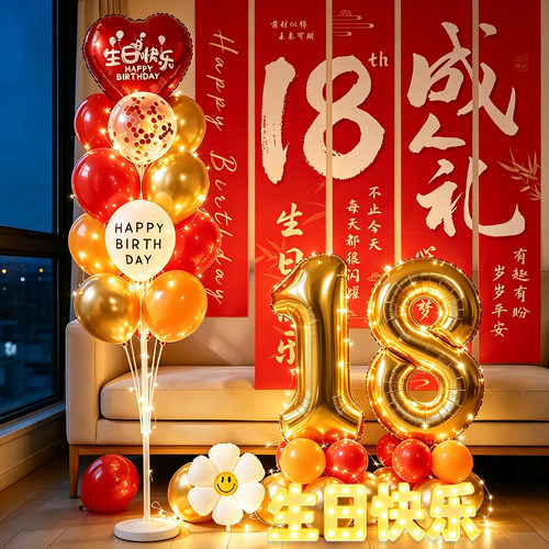 成人礼布置18岁男女孩