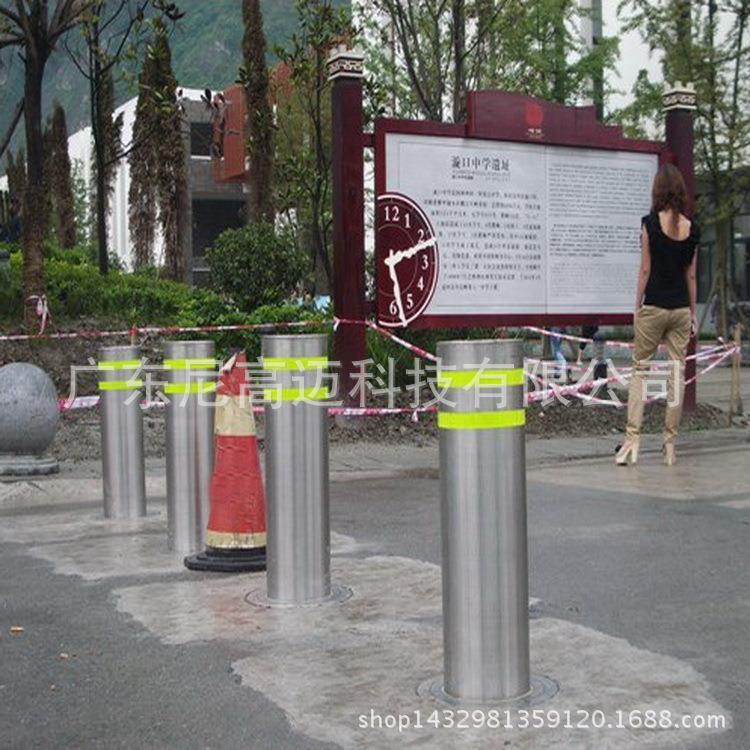 天津挡车防撞升降柱-半自动升降路桩-304不锈钢成品车档生产