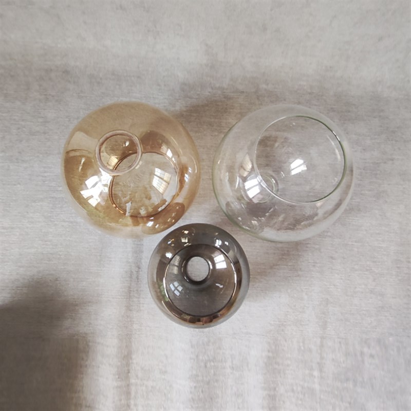 玻璃灯罩双口eE27 上下开口奶白色圆球形外壳罩3cm2个口磨砂吊灯
