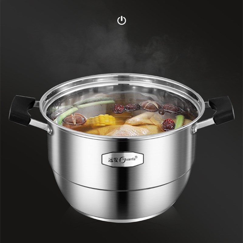 德式巨厚远发不锈钢加厚五层复底三层大蒸锅家用二层蒸笼多用蒸煮