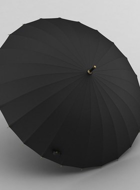 2T伞面加厚加大长柄雨伞男士木柄复古纯色直柄伞2骨加固抗风暴