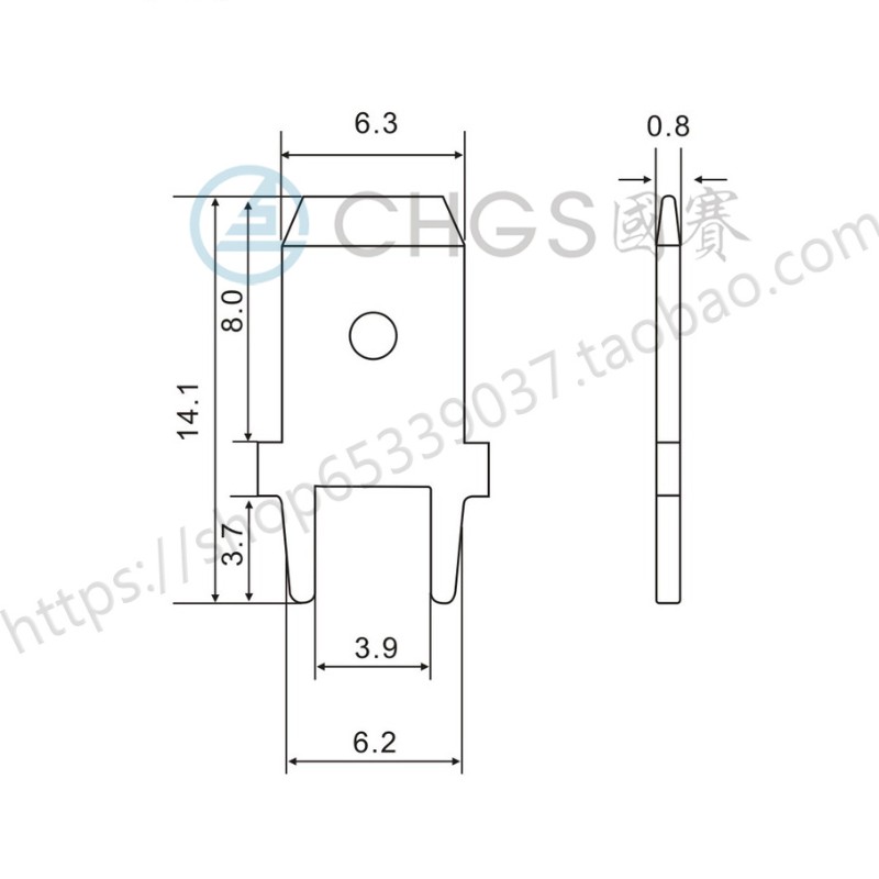 国赛.平脚定位插片PC板插片焊片焊接插端子插簧厚.插片只