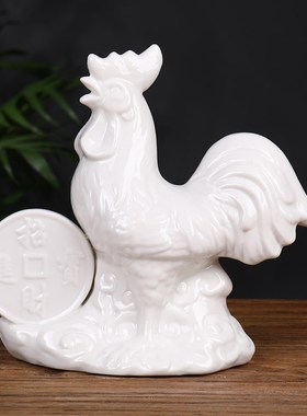 白瓷十二生肖工艺品办公桌摆件装饰陶瓷鼠牛虎兔龙蛇马羊猴鸡狗猪