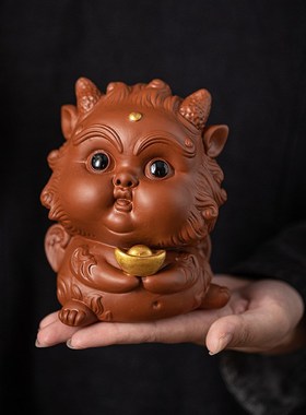 国潮陶瓷可爱貔貅大号客厅办公室玄关桌面招财吉祥物装饰摆设