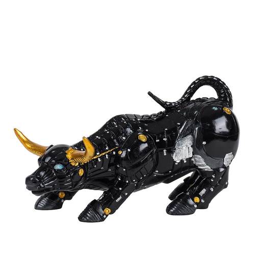 机械华尔街牛树脂潮流桌面摆件工艺品家居办公室牛气冲天装饰品