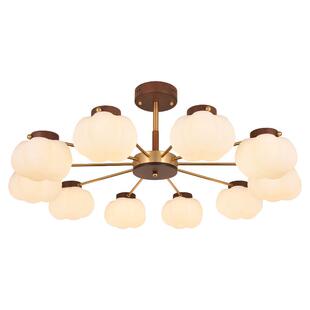 中古风客厅灯泡芙吊灯北欧餐厅卧室灯2025年新款简约中山灯具L271