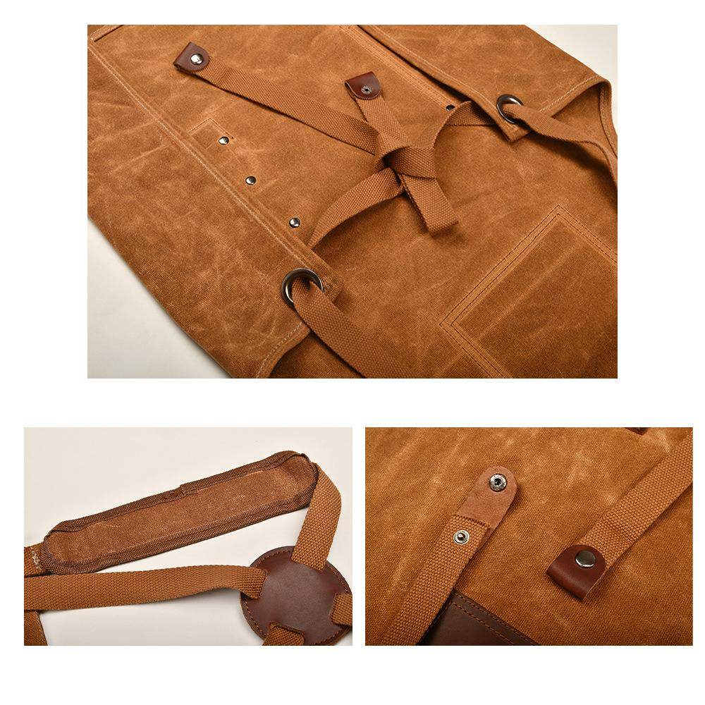 围裙重磅油蜡帆布工作服疯马皮口袋防泼水复古做旧工装围裙,家庭/个人清洁工具,围裙套装,淘宝优惠券,粉丝福利购,淘宝优惠卷