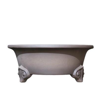 泥宜兴紫花盆手砂工古如tb-80809意三足圆形仿桌面青灰透气花卉高