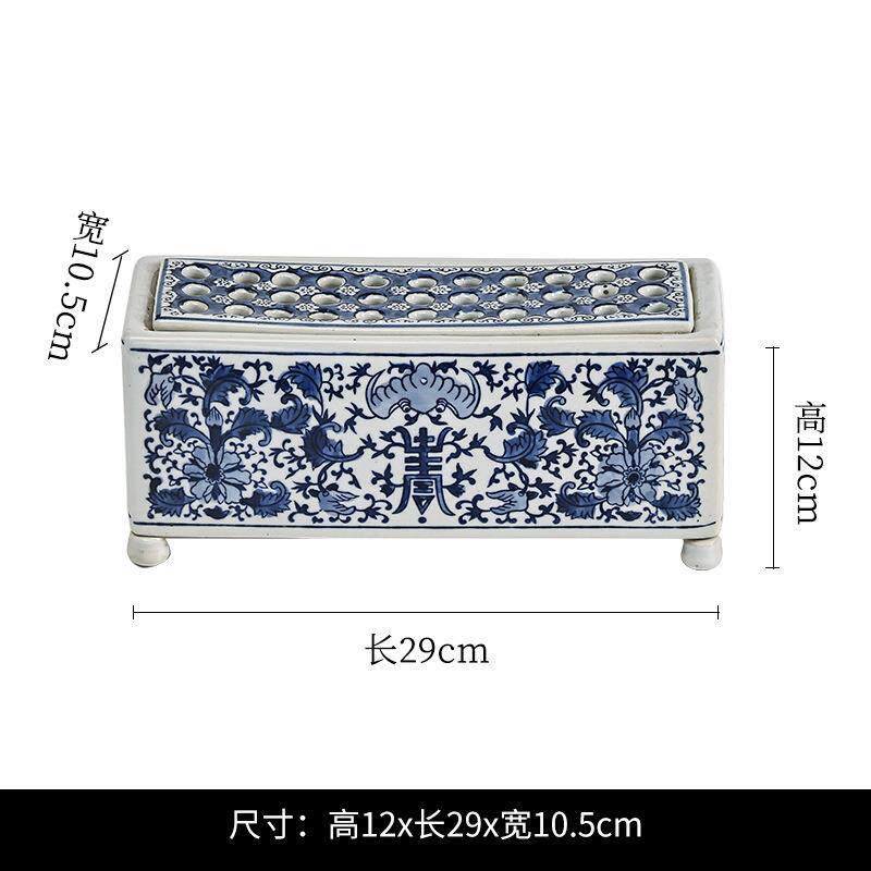 复古陶瓷花器新中式陶瓷香薰炉陶瓷饰品摆件佛堂陶瓷摆件客厅摆件