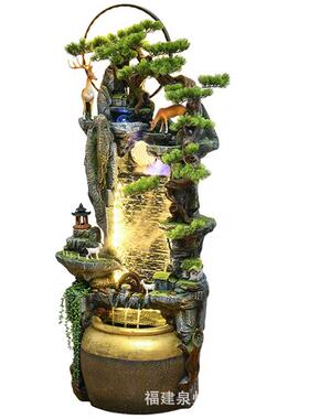 新中居假山观喷泉式流水摆件客厅玄关店铺办公室水景家IWQ装饰品