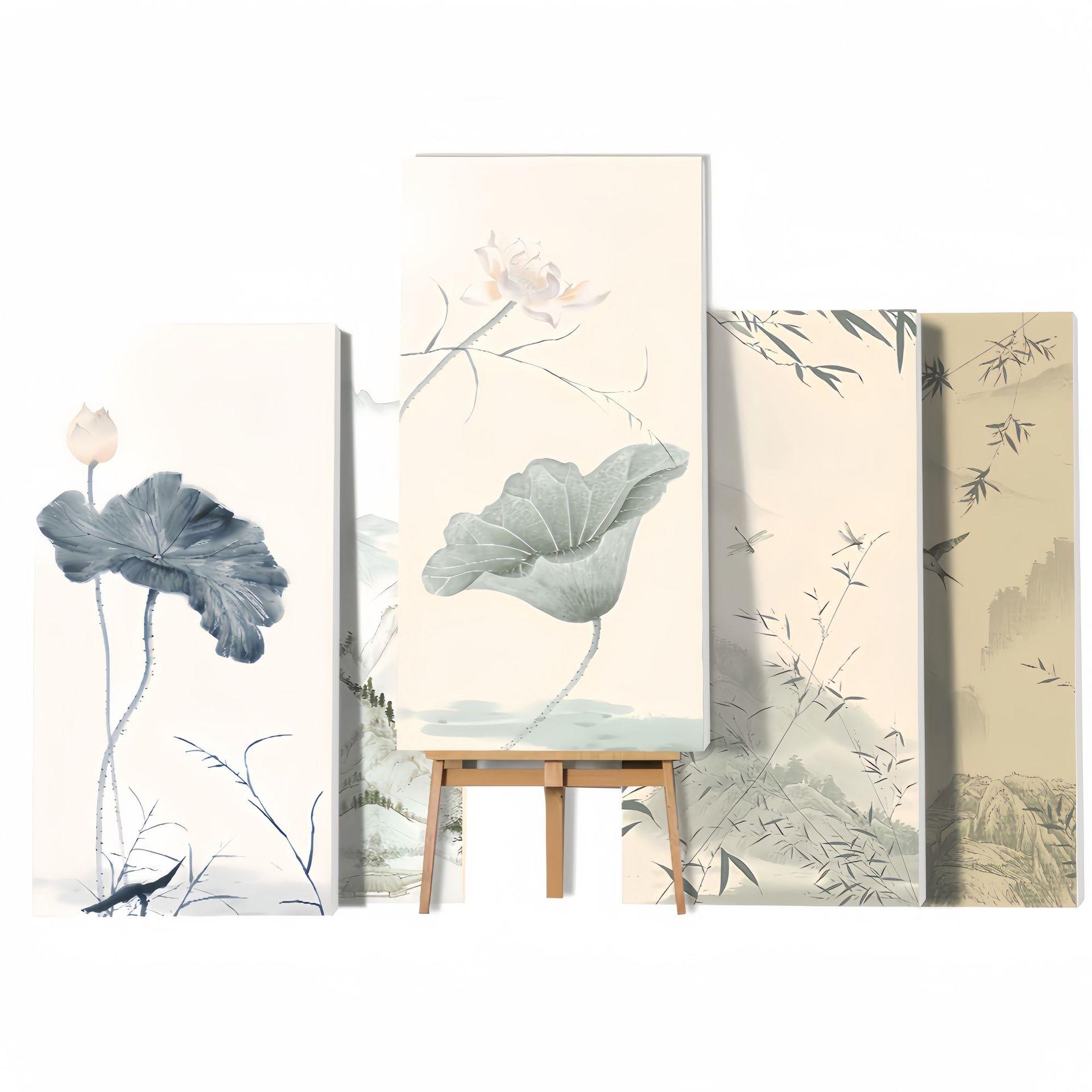 宋式美古学瓷砖600x1200花砖中术风卫生间厨房厕所墙砖3994荷艺花