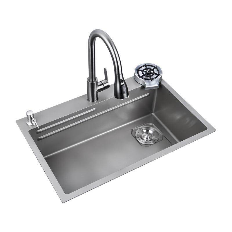 纳米灰出304锈钢水槽口移双台阶平日6045/654式大单槽手不工洗菜,家装主材,水槽单品,淘宝优惠券,粉丝福利购,淘宝优惠卷