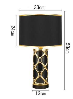 北简约现代卧室ins酒店美式头客厅家用瓷台灯78084网红欧婚房陶床